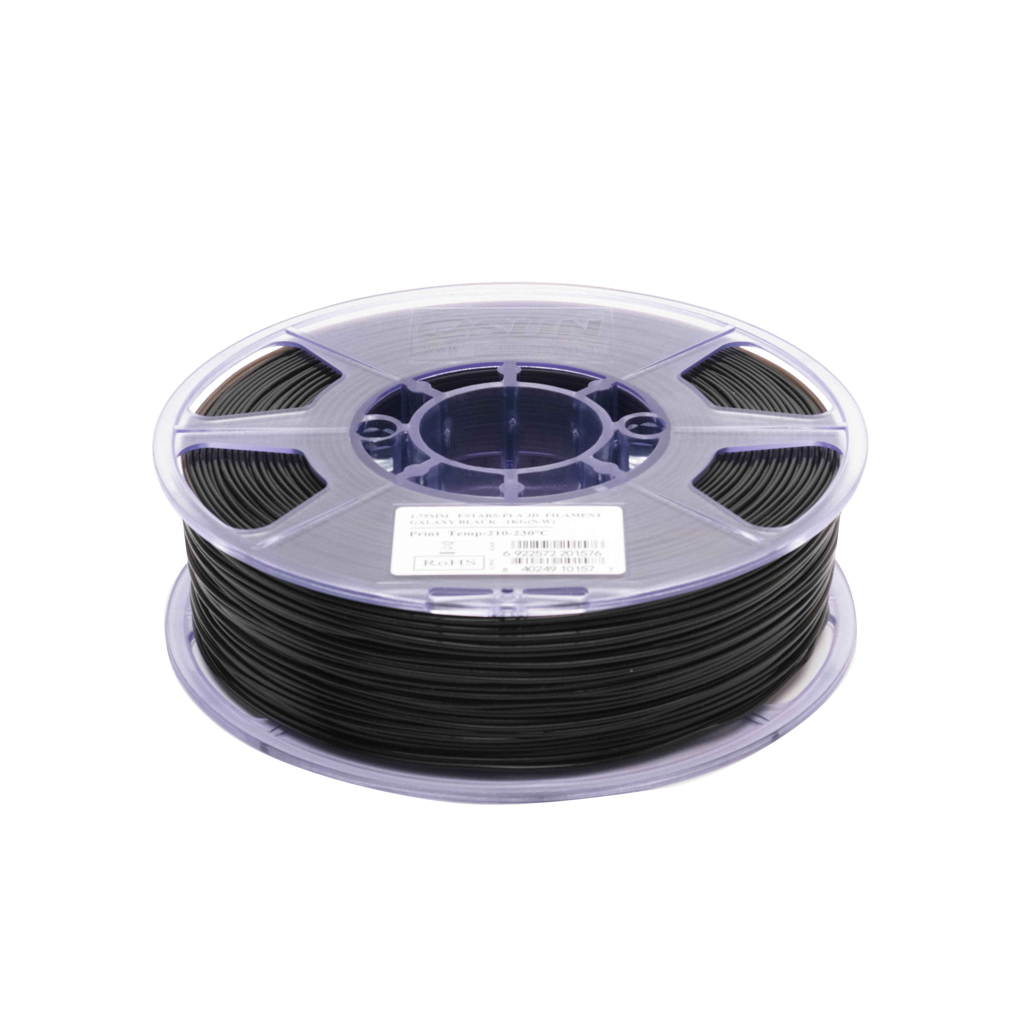 eSun eStars Galaxy Black PLA Filament 1.75mm 1kg Spool - Digitmakers.ca
