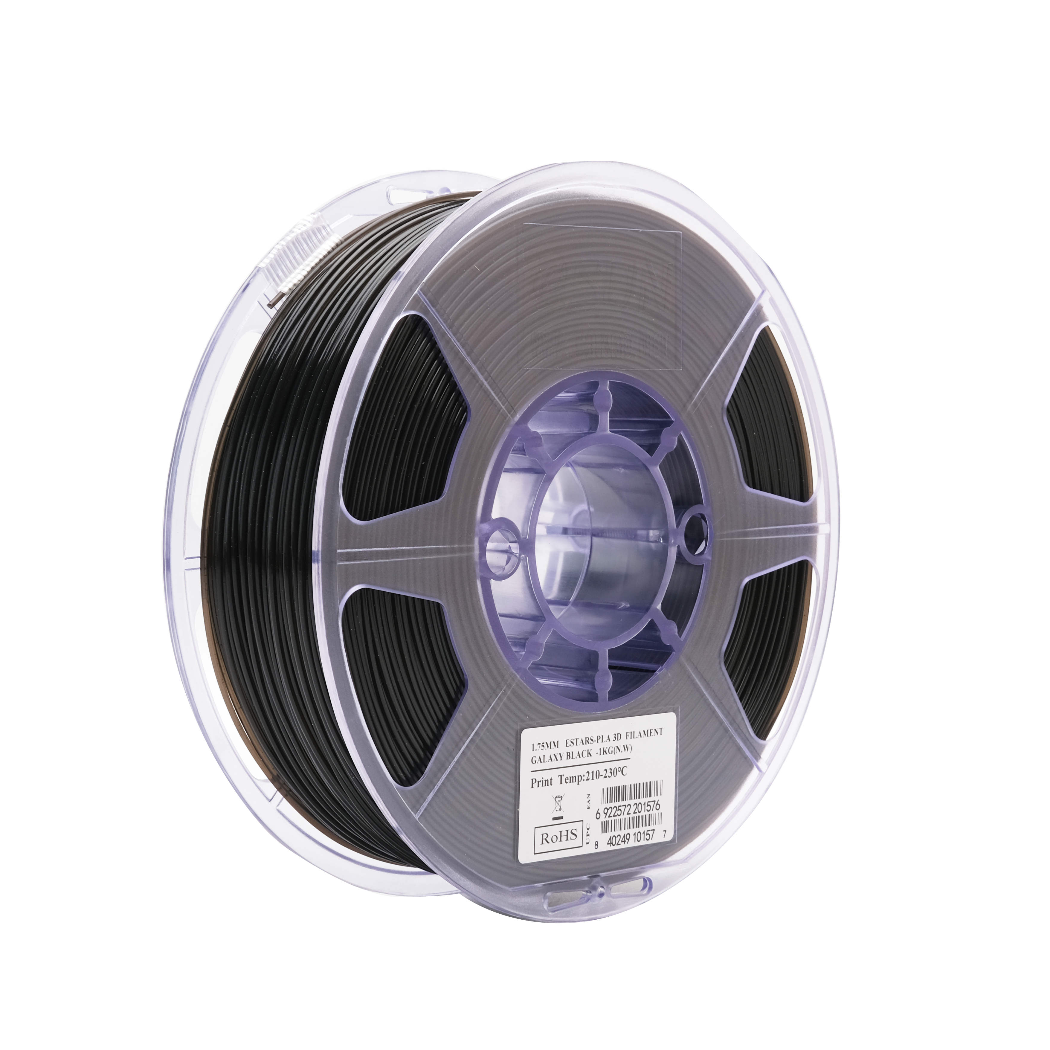 eSun eStars Galaxy Black PLA Filament 1.75mm 1kg Spool - Digitmakers.ca