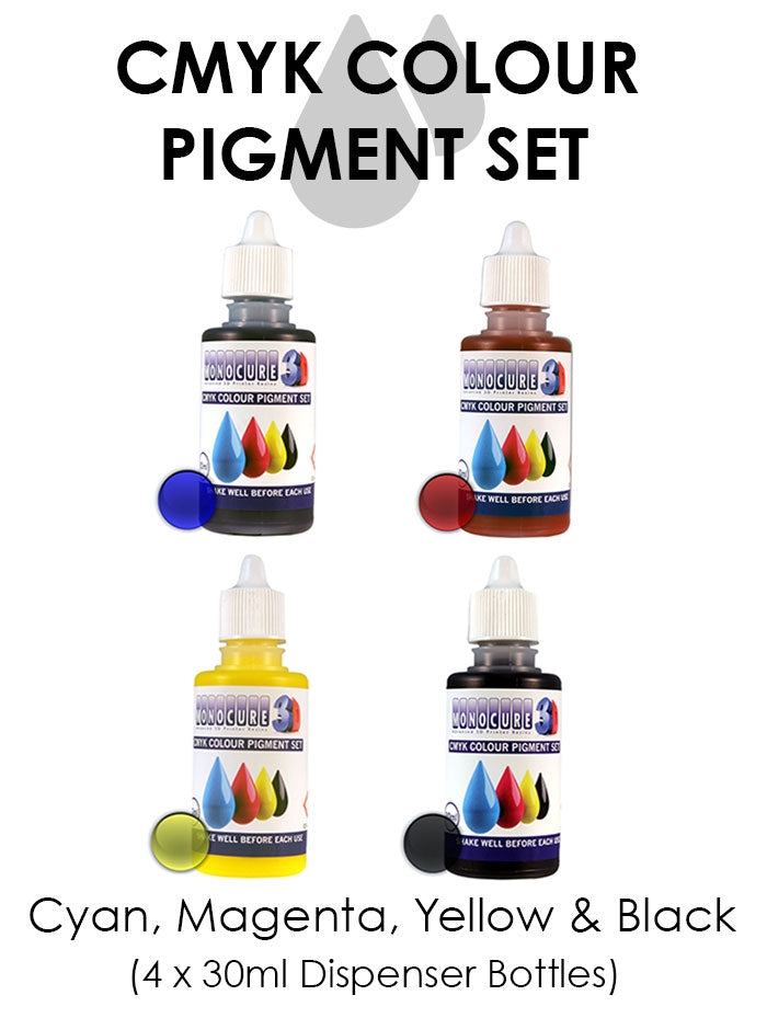 Monocure 3D CMYK Pigment Set (4 X 30mls) - Digitmakers.ca providing 3d printers, 3d scanners, 3d filaments, 3d printing material , 3d resin , 3d parts , 3d printing services