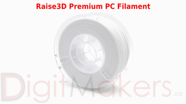 Raise3D Premium Polycarbonate Filament 1.75mm 1kg Spool Various Colors - Digitmakers.ca providing 3d printers, 3d scanners, 3d filaments, 3d printing material , 3d resin , 3d parts , 3d printing services