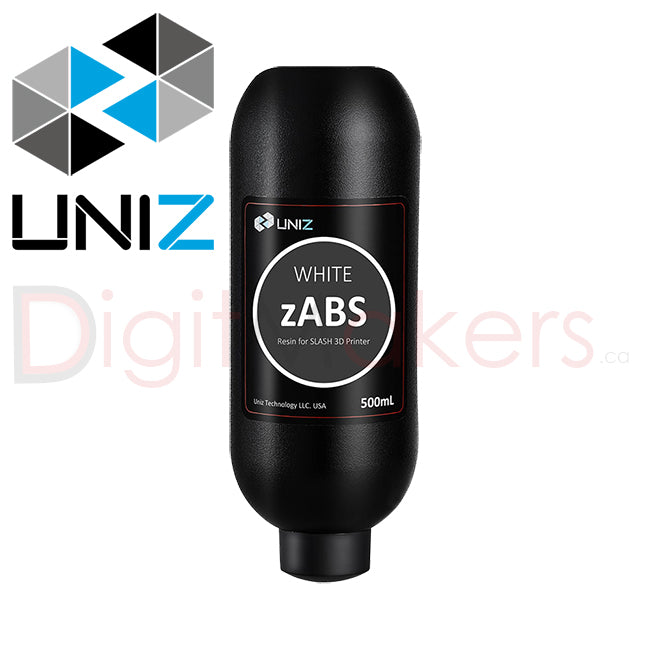 UNIZ zABS Resin 500ml - Various Colors - Digitmakers.ca providing 3d printers, 3d scanners, 3d filaments, 3d printing material , 3d resin , 3d parts , 3d printing services